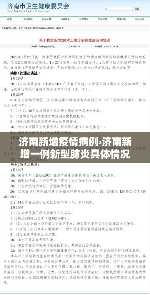 济南新增疫情病例›济南新增一例新型肺炎具体情况 济南新增疫情病例›济南新增一例新型肺炎具体情况
