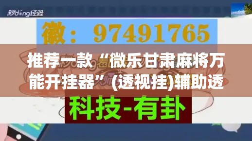 推荐一款“微乐甘肃麻将万能开挂器	”(透视挂)辅助透视教程