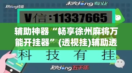 辅助神器“畅享徐州麻将万能开挂器	”(透视挂)辅助透视教程