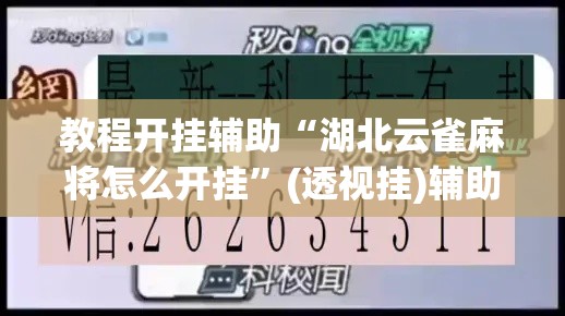 教程开挂辅助“湖北云雀麻将怎么开挂”(透视挂)辅助透视教程