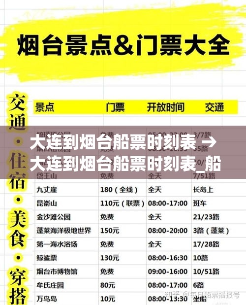 大连到烟台船票时刻表 → 大连到烟台船票时刻表_船票票价预订查询