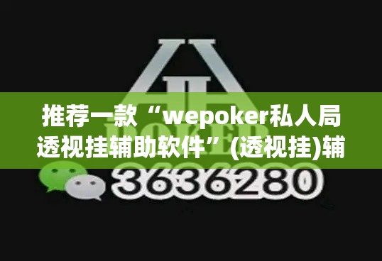 推荐一款“wepoker私人局透视挂辅助软件”(透视挂)辅助透视教程