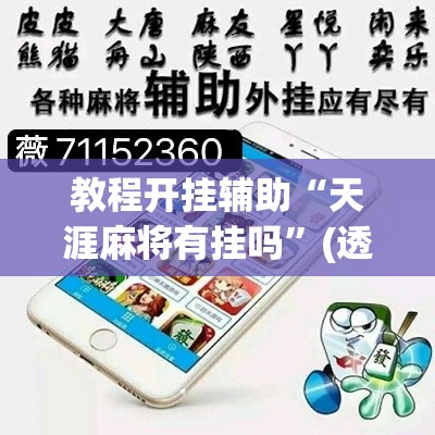 教程开挂辅助“天涯麻将有挂吗”(透视挂)辅助透视教程