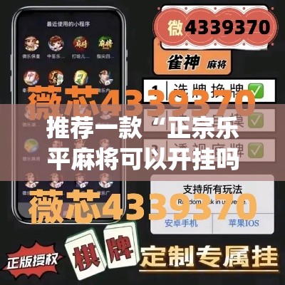 推荐一款“正宗乐平麻将可以开挂吗”(透视挂)辅助透视教程