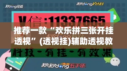 推荐一款“欢乐拼三张开挂透视”(透视挂)辅助透视教程