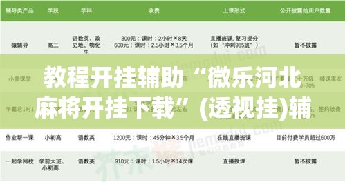 教程开挂辅助“微乐河北麻将开挂下载”(透视挂)辅助透视教程