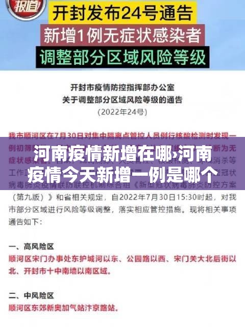 河南疫情新增在哪›河南疫情今天新增一例是哪个区的