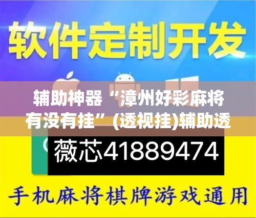 辅助神器“漳州好彩麻将有没有挂”(透视挂)辅助透视教程
