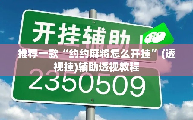 推荐一款“约约麻将怎么开挂”(透视挂)辅助透视教程