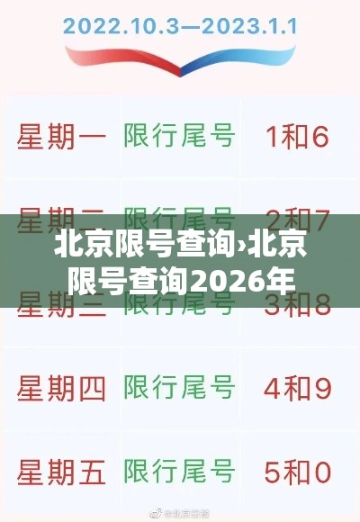 北京限号查询›北京限号查询2026年
