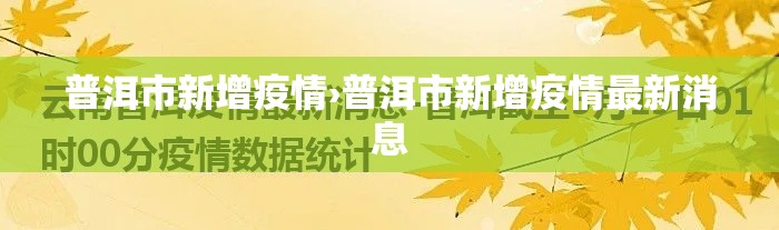 普洱市新增疫情›普洱市新增疫情最新消息