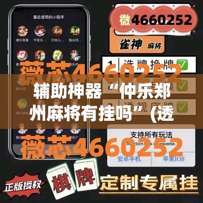 辅助神器“仲乐郑州麻将有挂吗”(透视挂)辅助透视教程