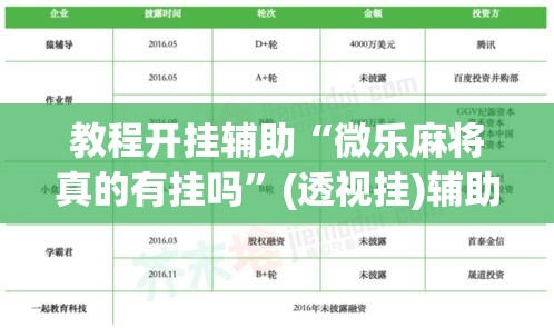 教程开挂辅助“微乐麻将真的有挂吗”(透视挂)辅助透视教程
