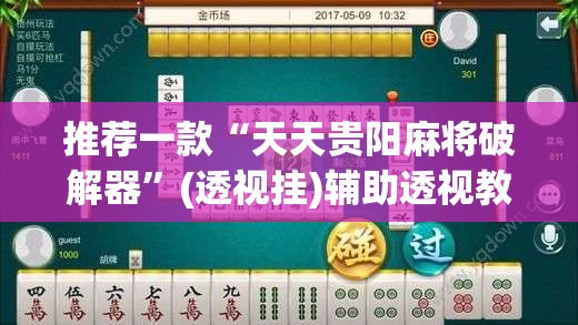 推荐一款“天天贵阳麻将破解器”(透视挂)辅助透视教程
