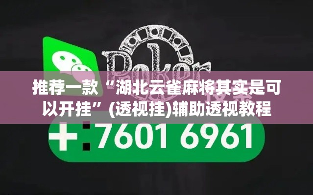 推荐一款“湖北云雀麻将其实是可以开挂	”(透视挂)辅助透视教程