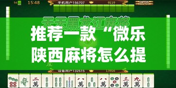 推荐一款“微乐陕西麻将怎么提高胜率”(透视挂)辅助透视教程