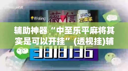 辅助神器“中至乐平麻将其实是可以开挂”(透视挂)辅助透视教程