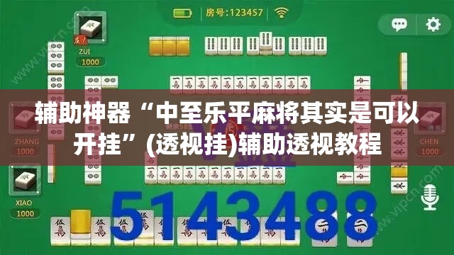 辅助神器“中至乐平麻将其实是可以开挂”(透视挂)辅助透视教程