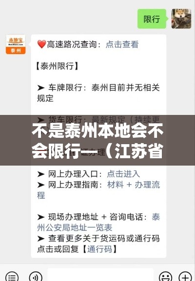 不是泰州本地会不会限行—（江苏省泰州市限行规定）