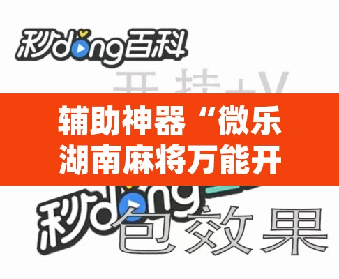 辅助神器“微乐湖南麻将万能开挂器通用版”(透视挂)辅助透视教程