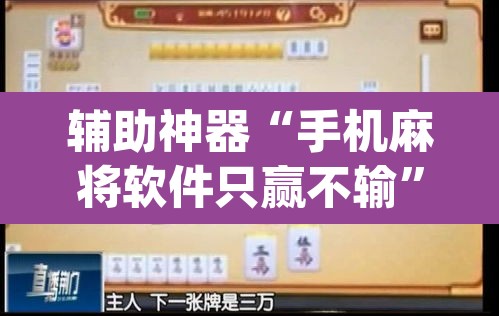 辅助神器“手机麻将软件只赢不输”(透视挂)辅助透视教程