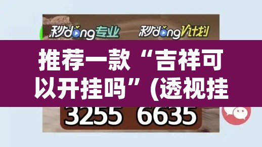 推荐一款“吉祥可以开挂吗”(透视挂)辅助透视教程
