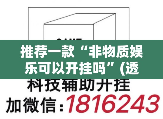 推荐一款“非物质娱乐可以开挂吗”(透视挂)辅助透视教程
