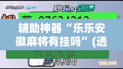 辅助神器“乐乐安徽麻将有挂吗”(透视挂)辅助透视教程