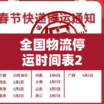 全国物流停运时间表2022：2021年全国物流停运时间表!请抓紧备货!