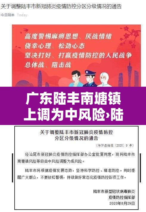 广东陆丰南塘镇上调为中风险›陆丰市南塘镇疫情风险等级