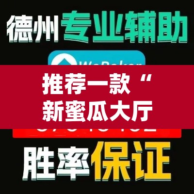 推荐一款“新蜜瓜大厅怎么开挂”(透视挂)辅助透视教程