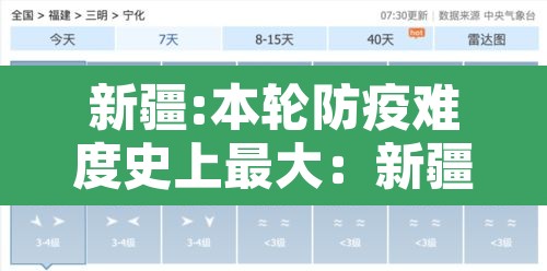 新疆:本轮防疫难度史上最大：新疆防疫现状