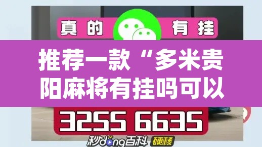 推荐一款“多米贵阳麻将有挂吗可以开挂吗”(透视挂)辅助透视教程
