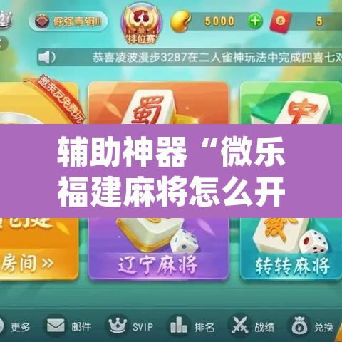 辅助神器“微乐福建麻将怎么开挂”(透视挂)辅助透视教程