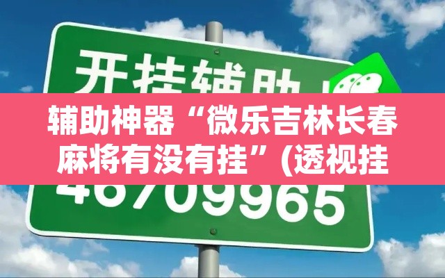 辅助神器“微乐吉林长春麻将有没有挂	”(透视挂)辅助透视教程