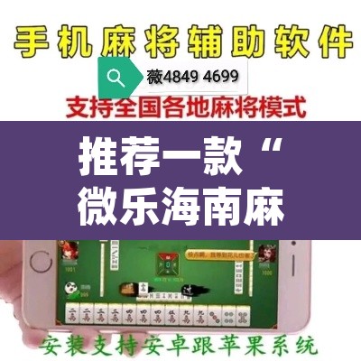 推荐一款“微乐海南麻将开挂应用	”(透视挂)辅助透视教程