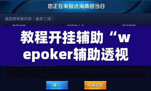 教程开挂辅助“wepoker辅助透视”(透视挂)辅助透视教程