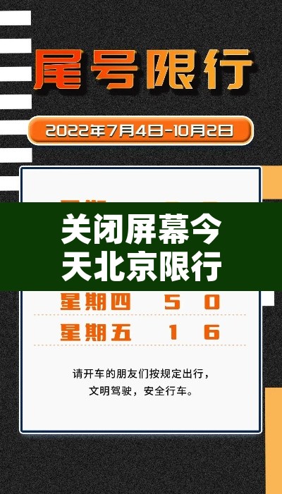 关闭屏幕今天北京限行：看今天的北京限行