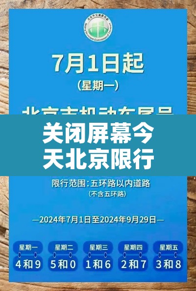 关闭屏幕今天北京限行：看今天的北京限行
