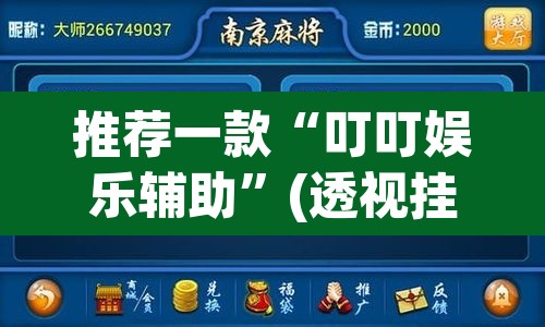推荐一款“叮叮娱乐辅助	”(透视挂)辅助透视教程