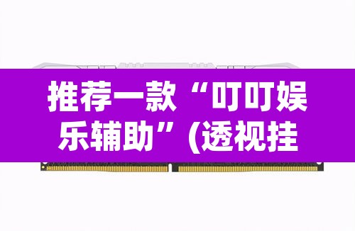 推荐一款“叮叮娱乐辅助”(透视挂)辅助透视教程