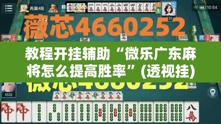 教程开挂辅助“微乐广东麻将怎么提高胜率”(透视挂)辅助透视教程