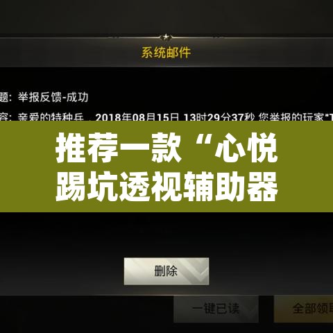 推荐一款“心悦踢坑透视辅助器”(透视挂)辅助透视教程
