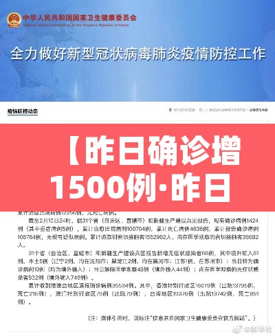 【昨日确诊增1500例·昨日确诊新增多少例?】