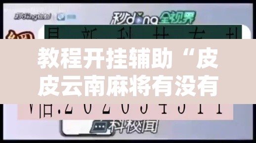 教程开挂辅助“皮皮云南麻将有没有挂”(透视挂)辅助透视教程