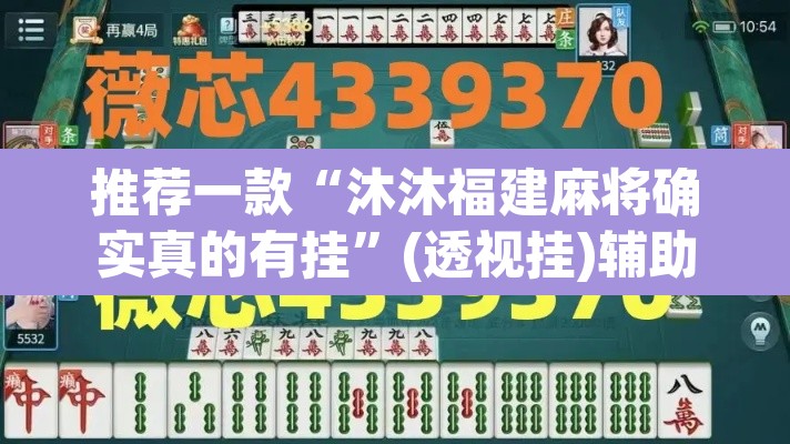 推荐一款“沐沐福建麻将确实真的有挂	”(透视挂)辅助透视教程