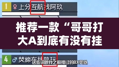 推荐一款“哥哥打大A到底有没有挂”(透视挂)辅助透视教程
