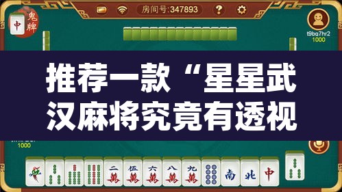 推荐一款“星星武汉麻将究竟有透视挂吗	”(透视挂)辅助透视教程