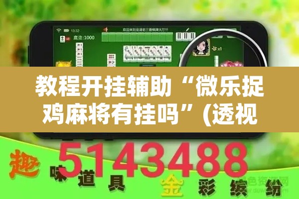教程开挂辅助“微乐捉鸡麻将有挂吗	”(透视挂)辅助透视教程