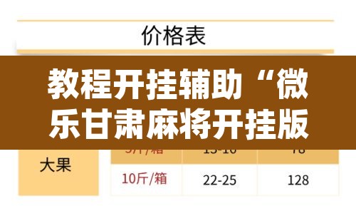 教程开挂辅助“微乐甘肃麻将开挂版本”(透视挂)辅助透视教程